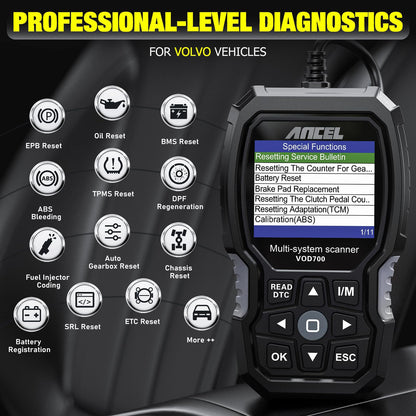 ANCEL VOD700 Volvo OBD2 Scanner Full System Diagnostic Tool
