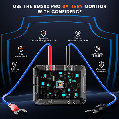 ANCEL BM200 PRO 12V Battery Monitor with RF & Solar Charging