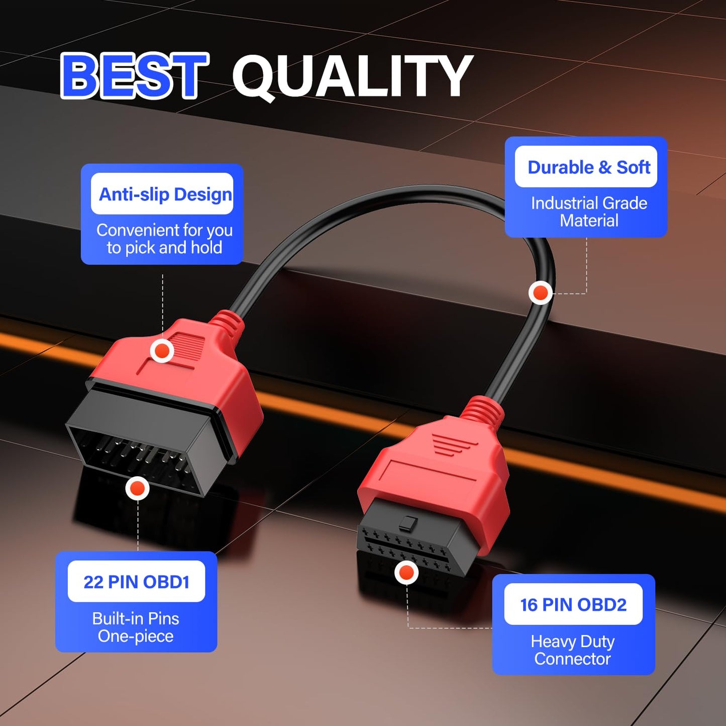 Autel 22-Pin OBD1 to 16-Pin OBD2 Adapter Cable for Toyota