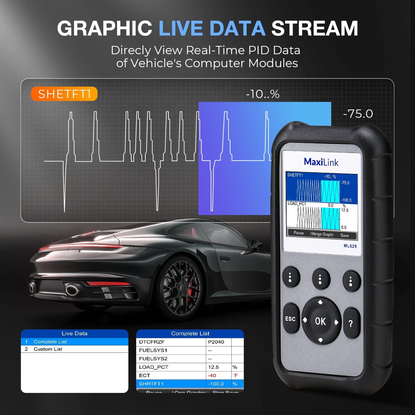 Autel MaxiLink ML629 OBD2 Scanner ABS SRS Engine Transmission