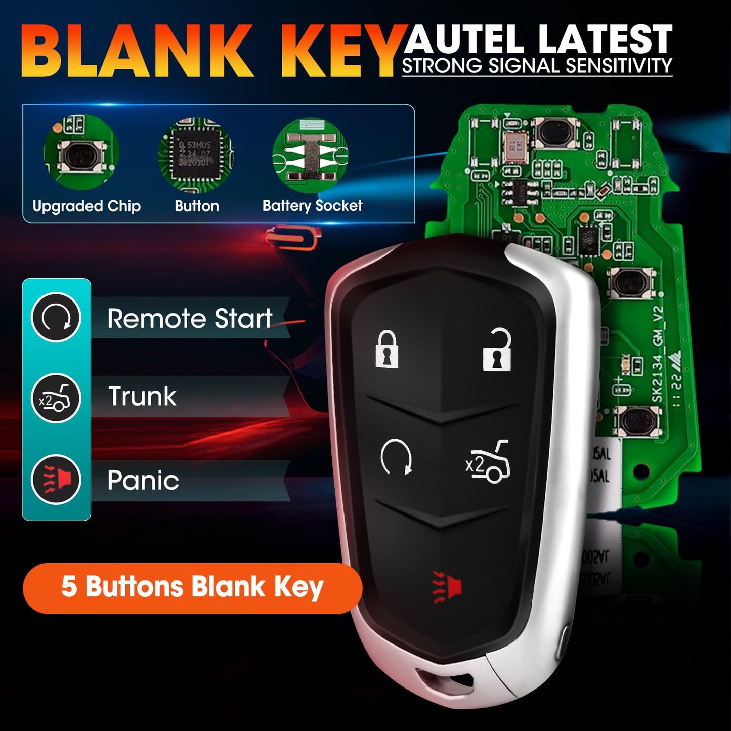 Autel GM 5-Button Programmable Key Fob for Cadillac & Chevy