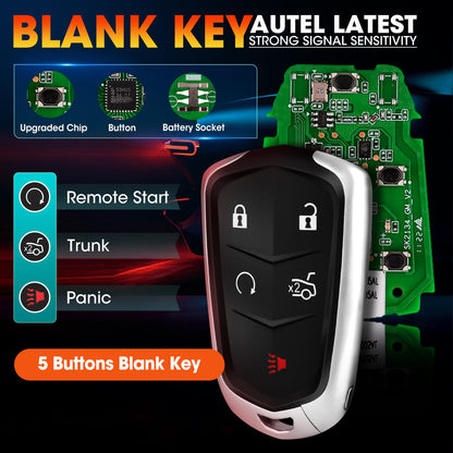 Autel GM 5-Button Programmable Key Fob for Cadillac & Chevy