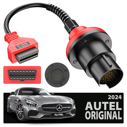 Autel Original BENZ-38 PIN Adapter, 38 Pin Male to 16 Pin Female OBDII Connector Compatible with Mercedes-Benz Pre-2001, Work with Autel Scanner MK808S, MK808BT PRO, MK900, Elite II PRO, Ultra, etc