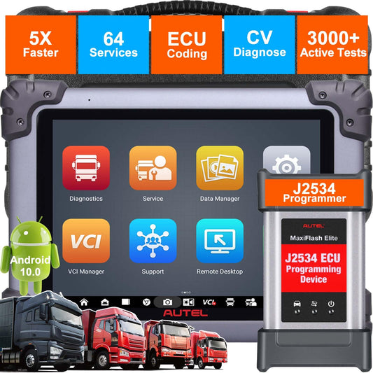 Autel MaxiSYS MS908CV II Heavy Duty Truck Scanner with ECU Coding & 64 Services