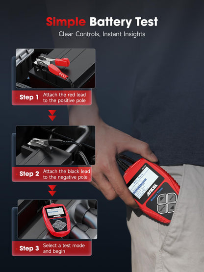 ANCEL BA101 12V Car Battery Tester & Alternator Analyzer – 100-2000 CCA