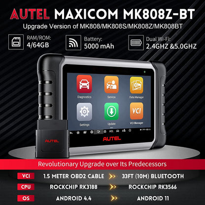 Autel MK808Z-BT Scanner with Active Test & 28+ Services
