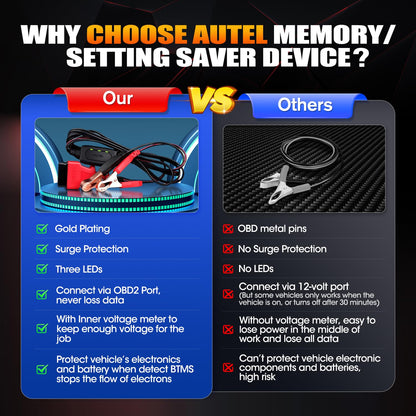 Autel MaxiBAS BTMS OBD2 Memory Saver – 12V Battery Backup Tool