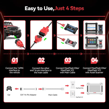 Autel CAT 14-Pin Adapter for Caterpillar Engines (2025)