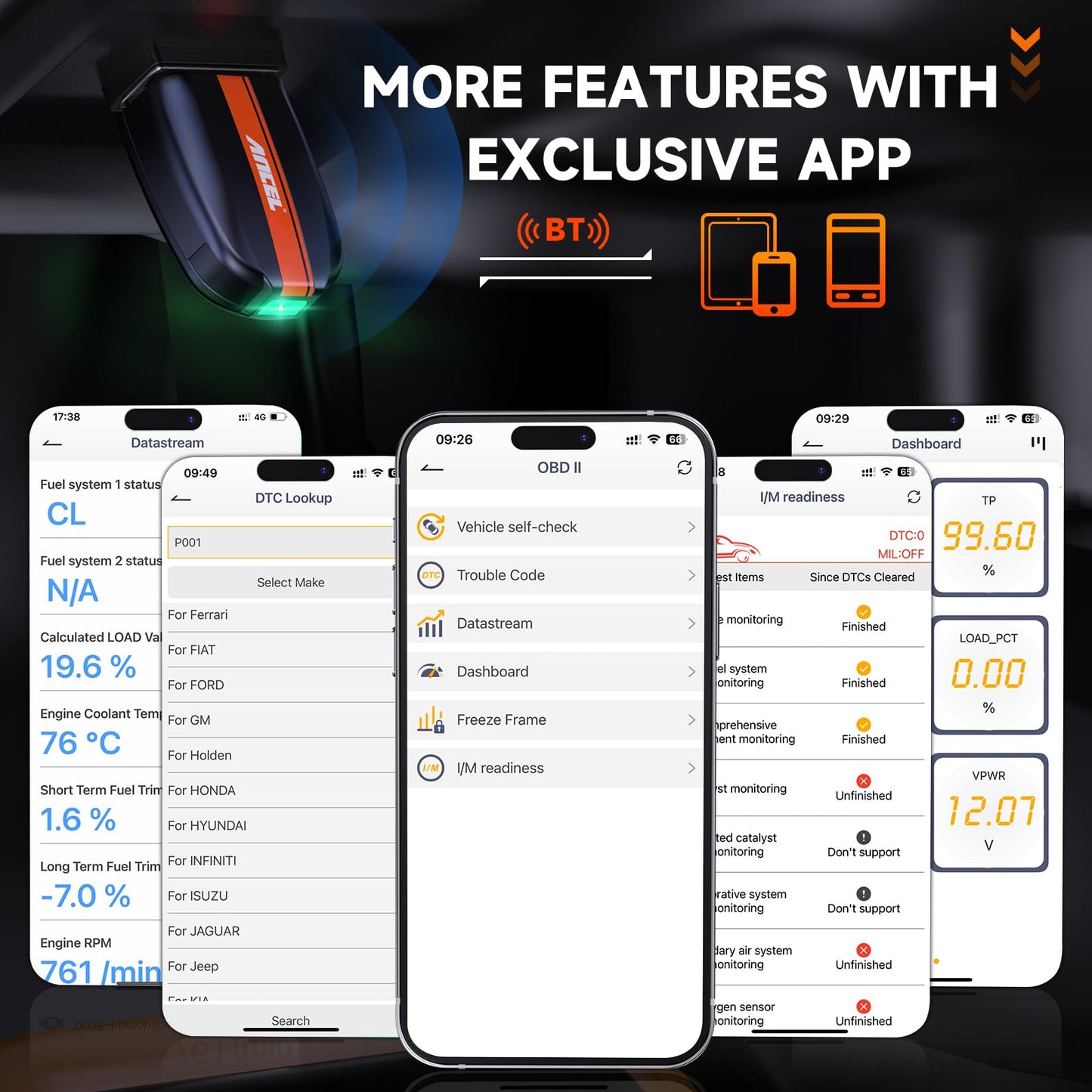 ANCEL BD200 Bluetooth OBD2 Scanner – Check Engine & Battery Tool
