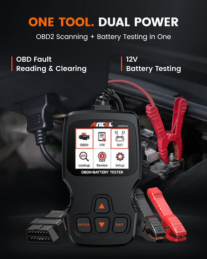 ANCEL AD310 Pro OBD2 Scanner & 12V Battery Tester with Bluetooth