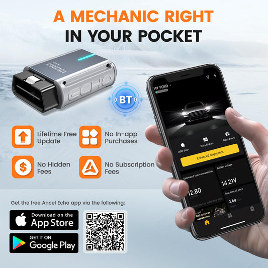 ANCEL Echo OBD2 Bluetooth Scanner - All Systems Diagnostic Tool