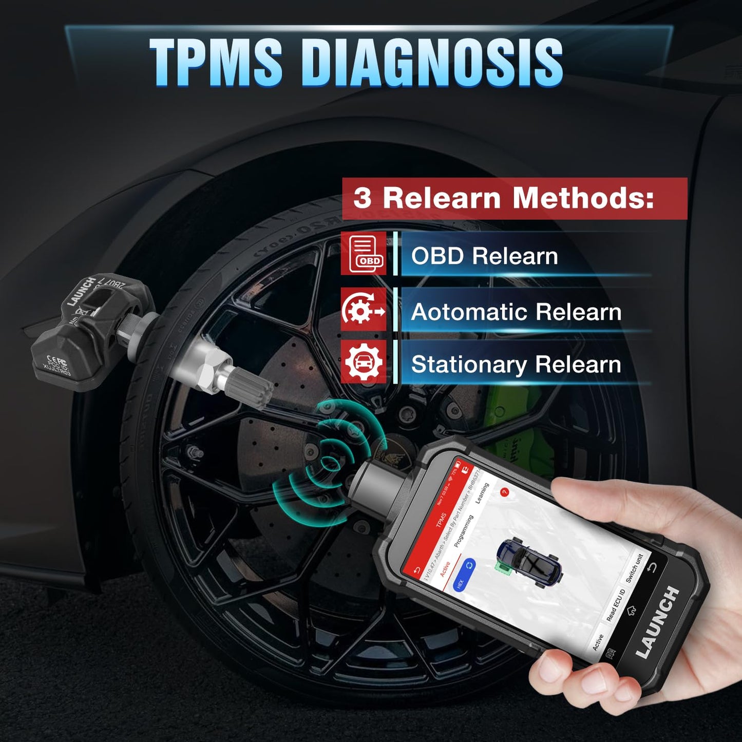 Launch X431 Creader 5011 V2 TPMS Tool - Tire Sensor Reset & OBD2 Scanner
