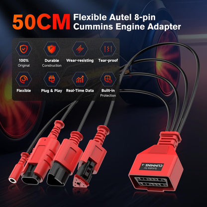 Autel Cummins 8-PIN Adapter for MaxiSYS CV Truck Scanners