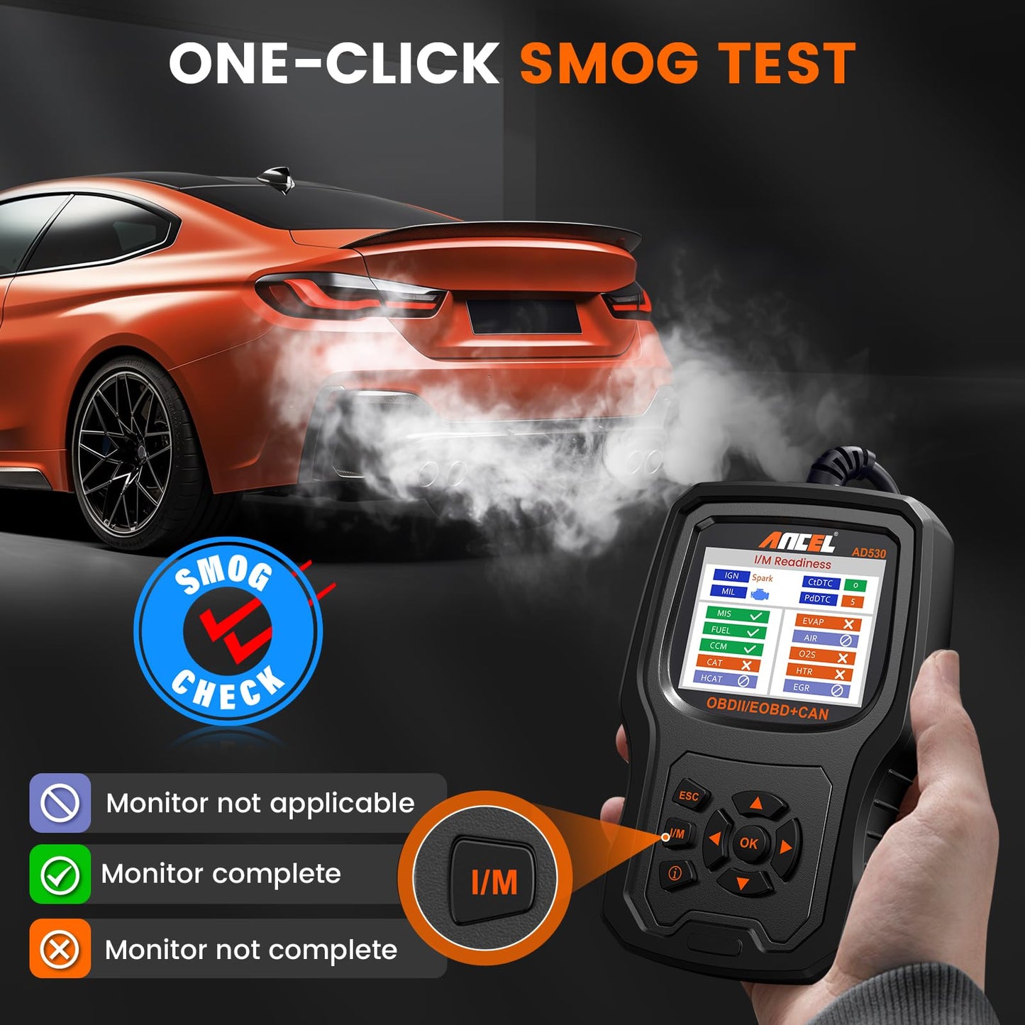 ANCEL AD530 OBD2 Scanner with Battery Tester & Live Data