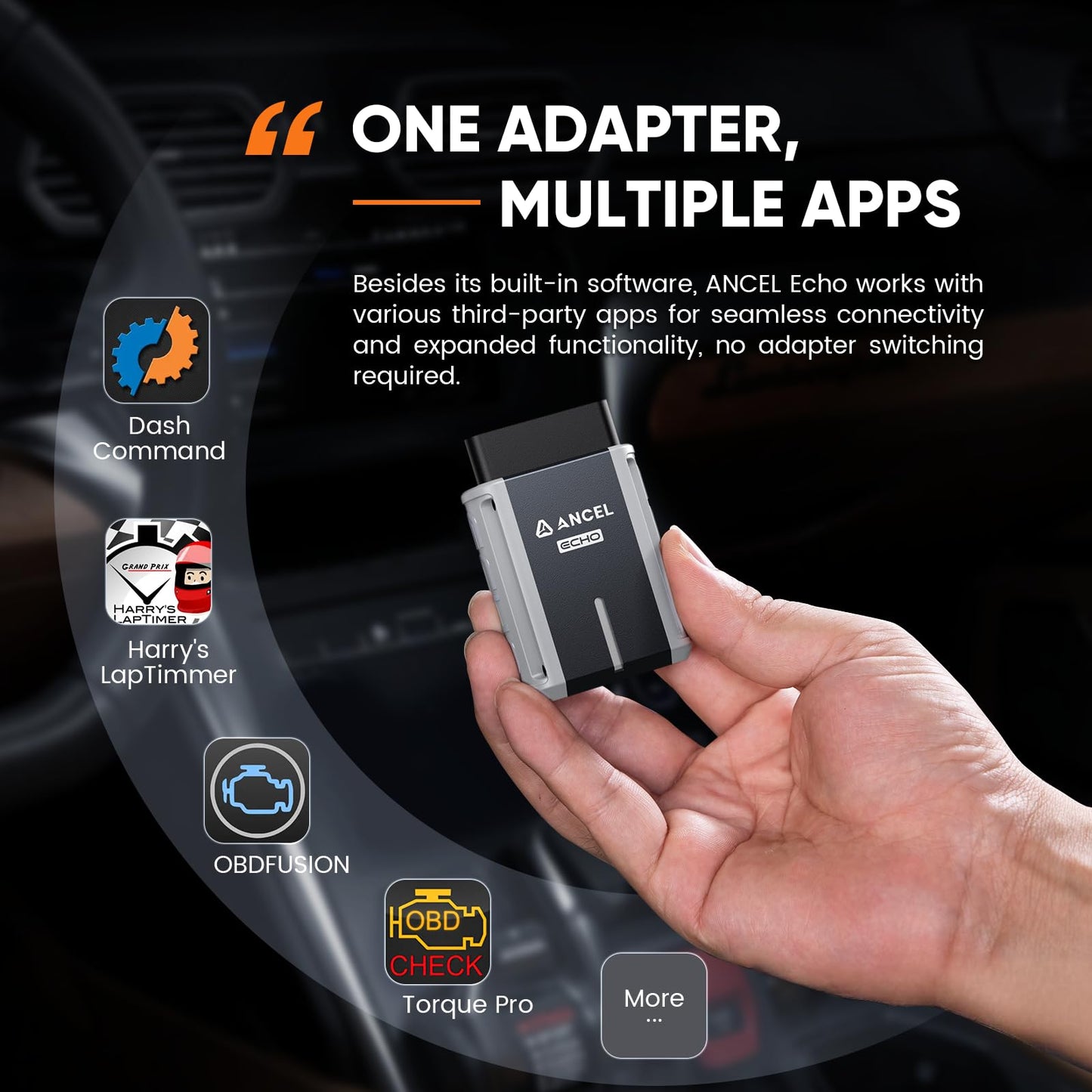 ANCEL Echo OBD2 Bluetooth Scanner - All Systems Diagnostic Tool