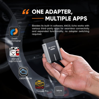 ANCEL Echo OBD2 Bluetooth Scanner - All Systems Diagnostic Tool