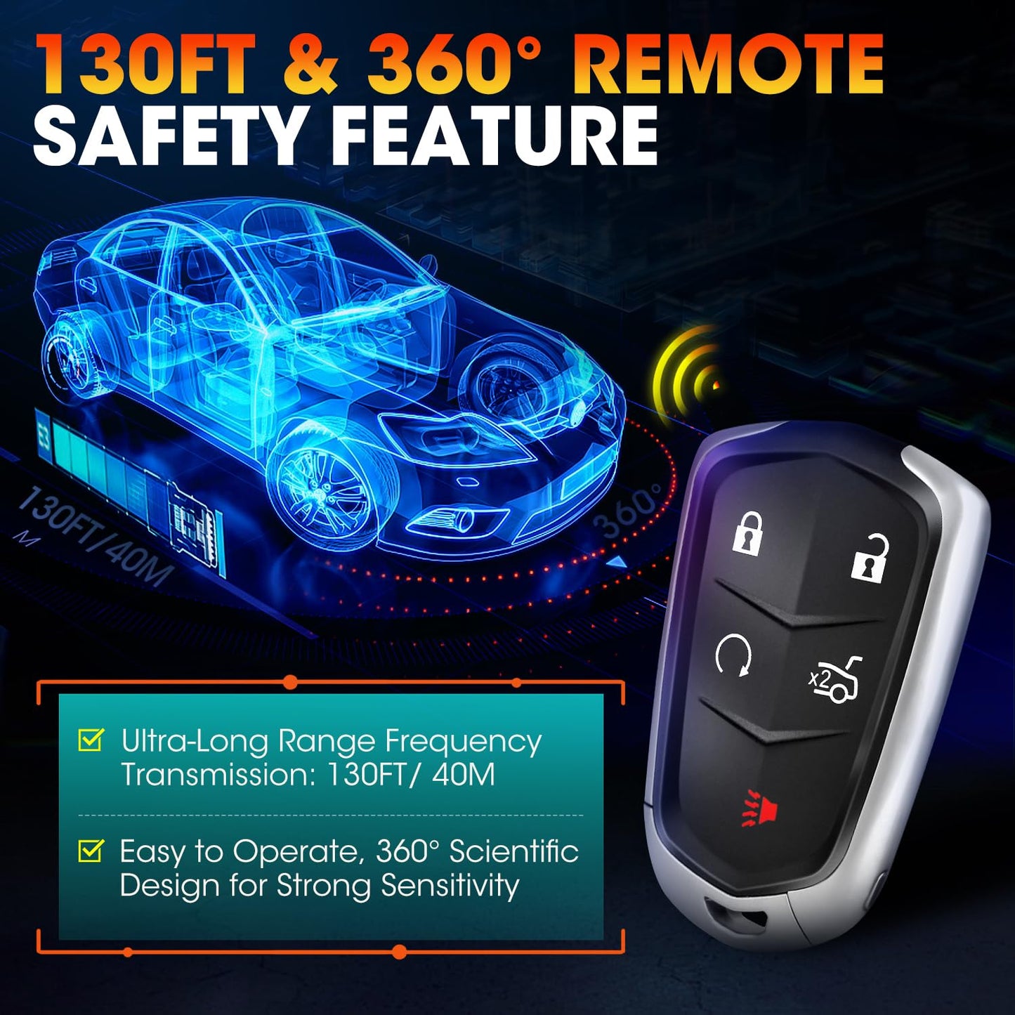 Autel GM 5-Button Programmable Key Fob for Cadillac & Chevy