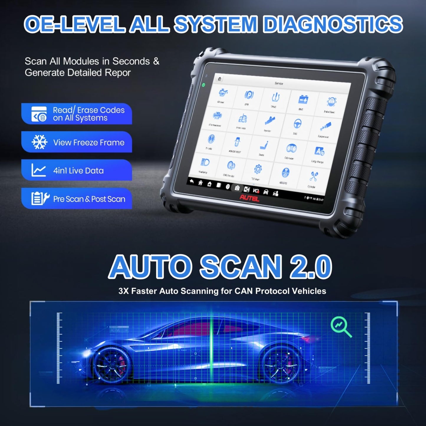 Autel MaxiSys MS906 Pro 2025 ECU Coding OBD2 Scanner with 36+ Services