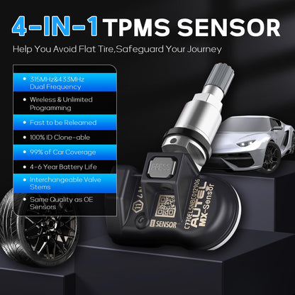 Autel MX Dual Frequency TPMS Sensor 315MHz + 433MHz (Set of 4)