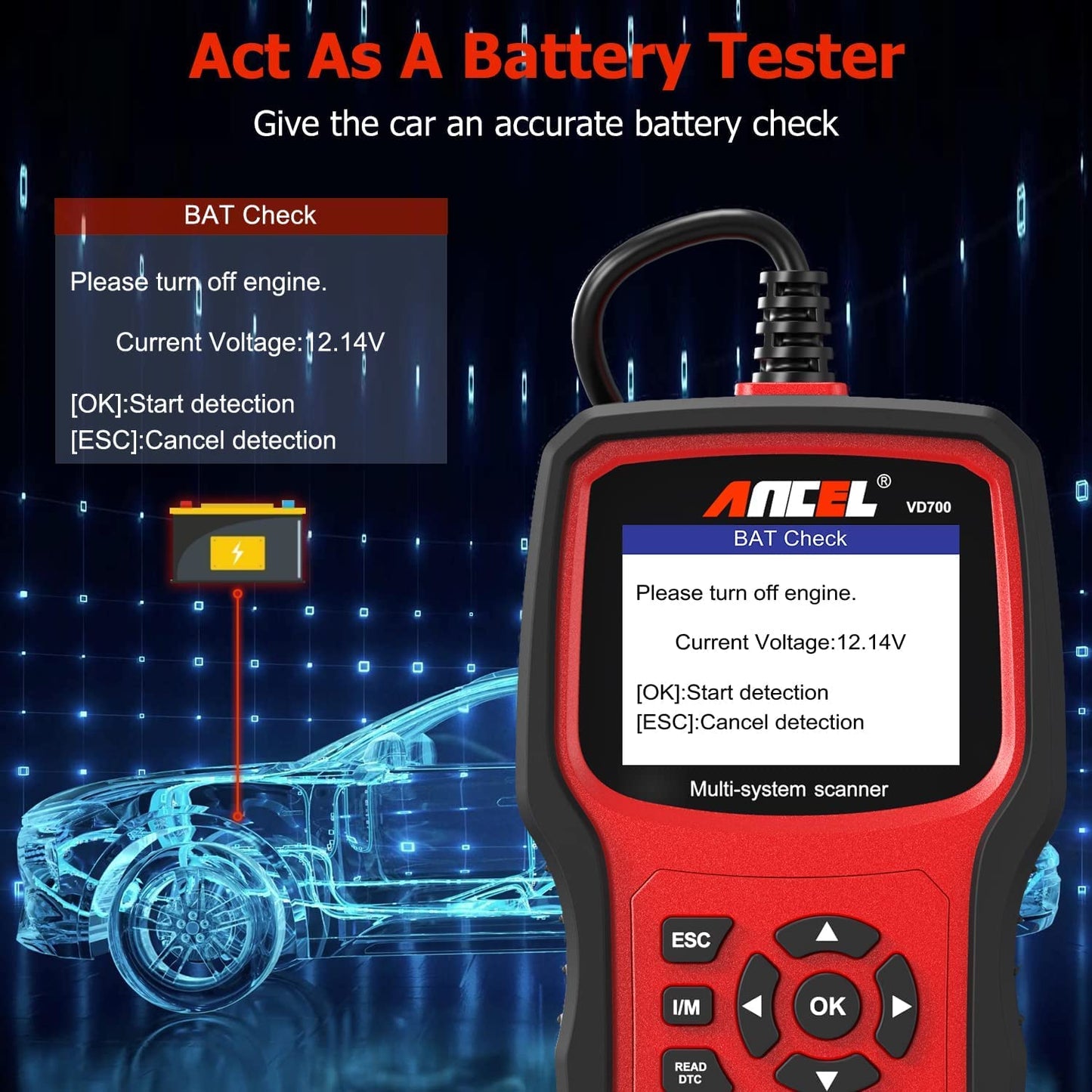Ancel VD700 OBD2 Scanner for VW Audi Skoda Seat – Full System Diagnostic Tool