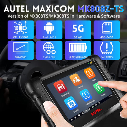 Autel MaxiCOM MK808Z-TS Android 11 Bi-Directional TPMS Scan Tool