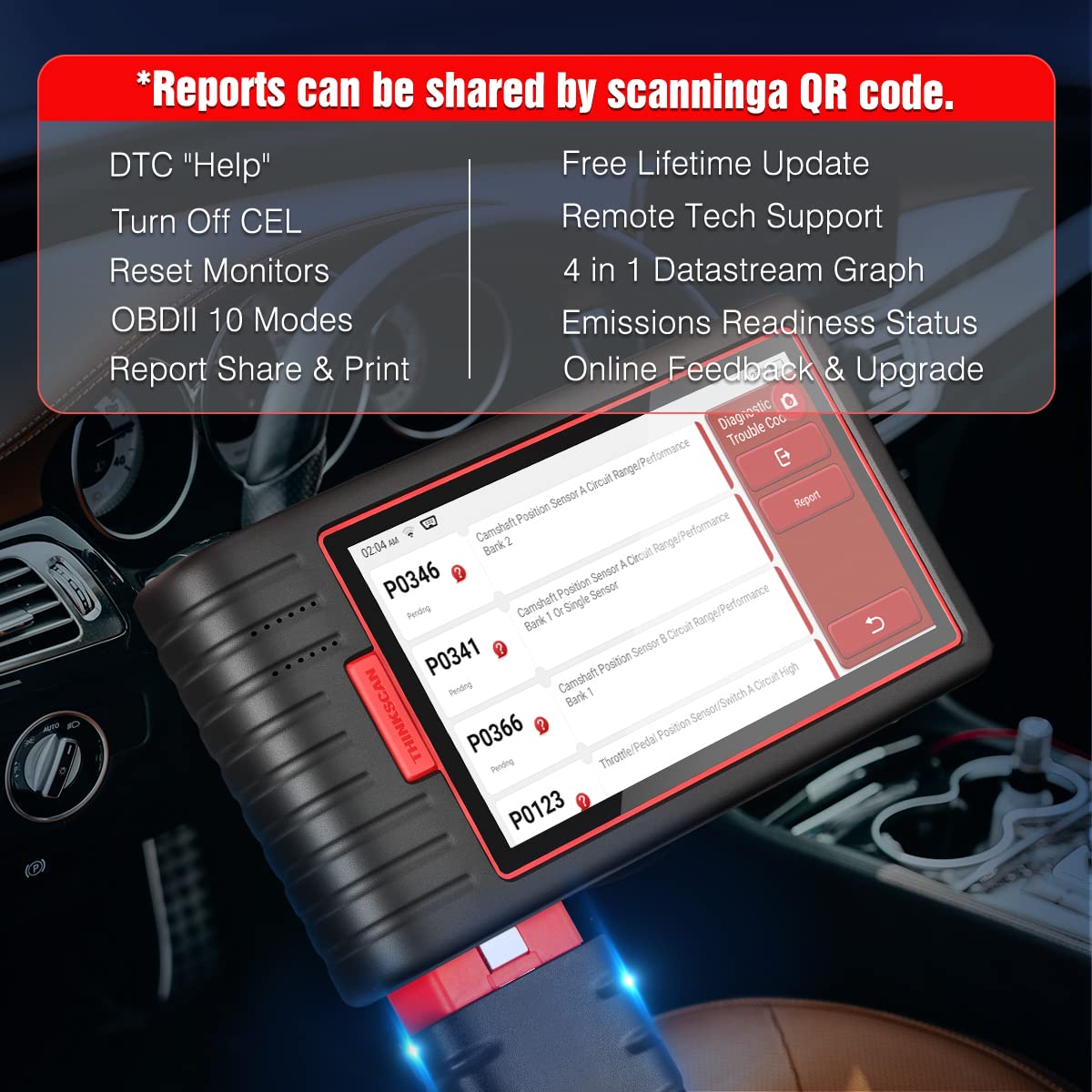 ThinkScan Max2 OBD2 Scanner – Wireless All-System Tool + 28 Resets