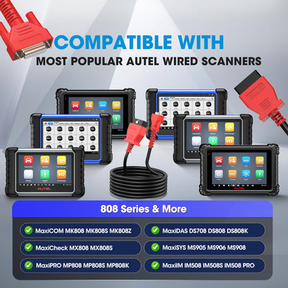 Autel OBD2 Main Cable 5.6FT – For MK808, MX808, DS808, IM508