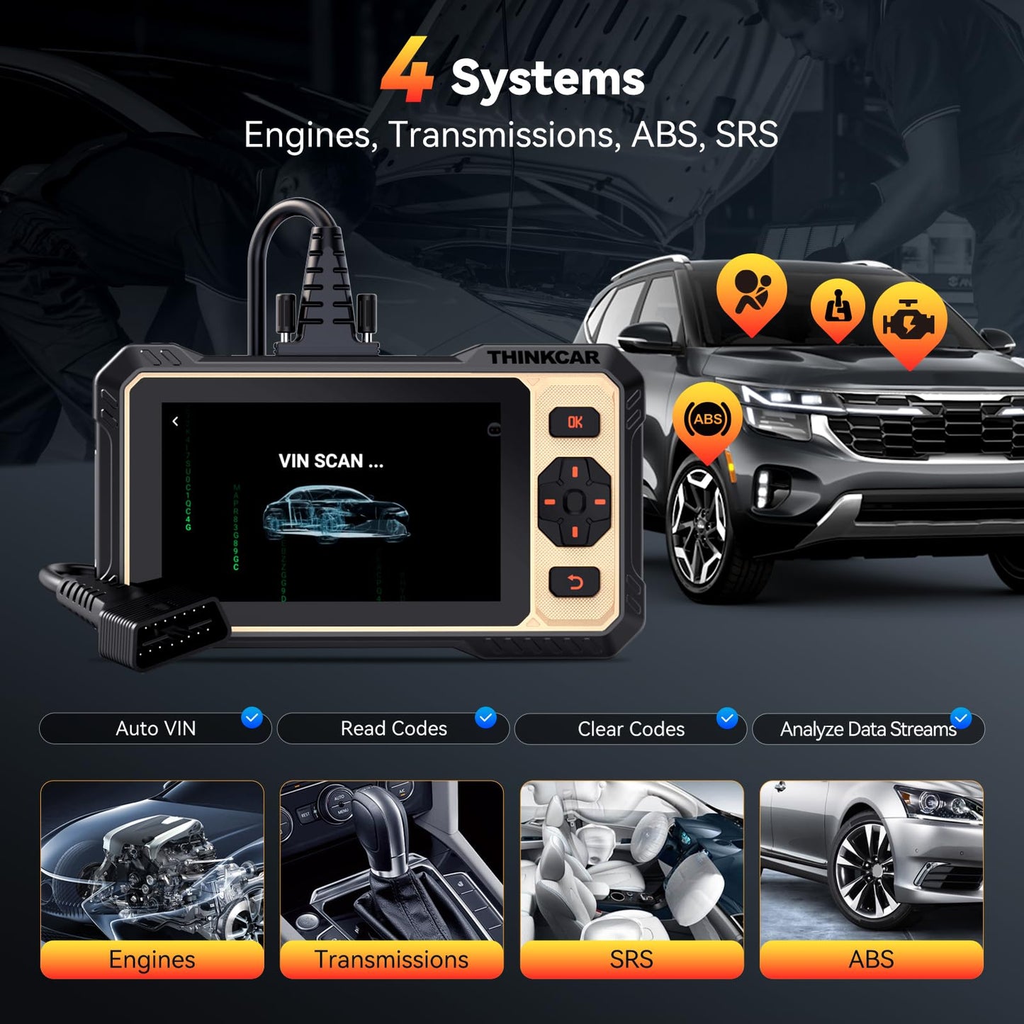 THINKCAR THINKSCAN 662 OBD2 Scanner with Bidirectional Tests & 12 Resets