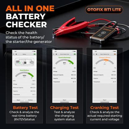 OTOFIX BT1 Lite Car Battery Tester 6V-12V with Cranking & Charging System Scan