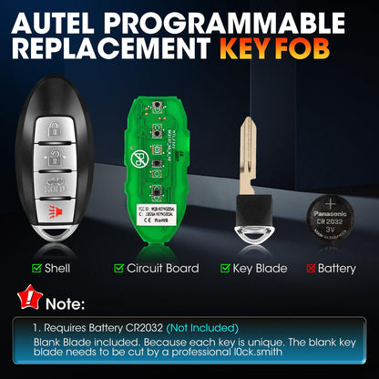 Autel MaxiIM IKEY 2025 Nissan Smart Key Fob Replacement 4-Button