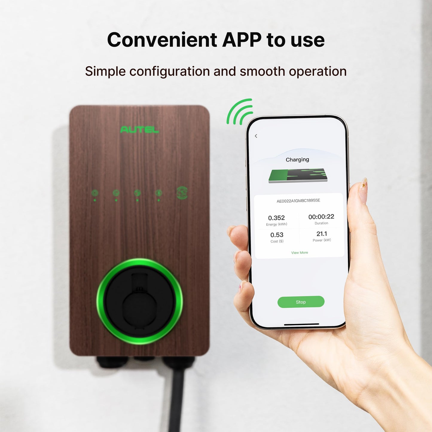 Autel MaxiCharger 240V EV Charger – Wood Grain Design