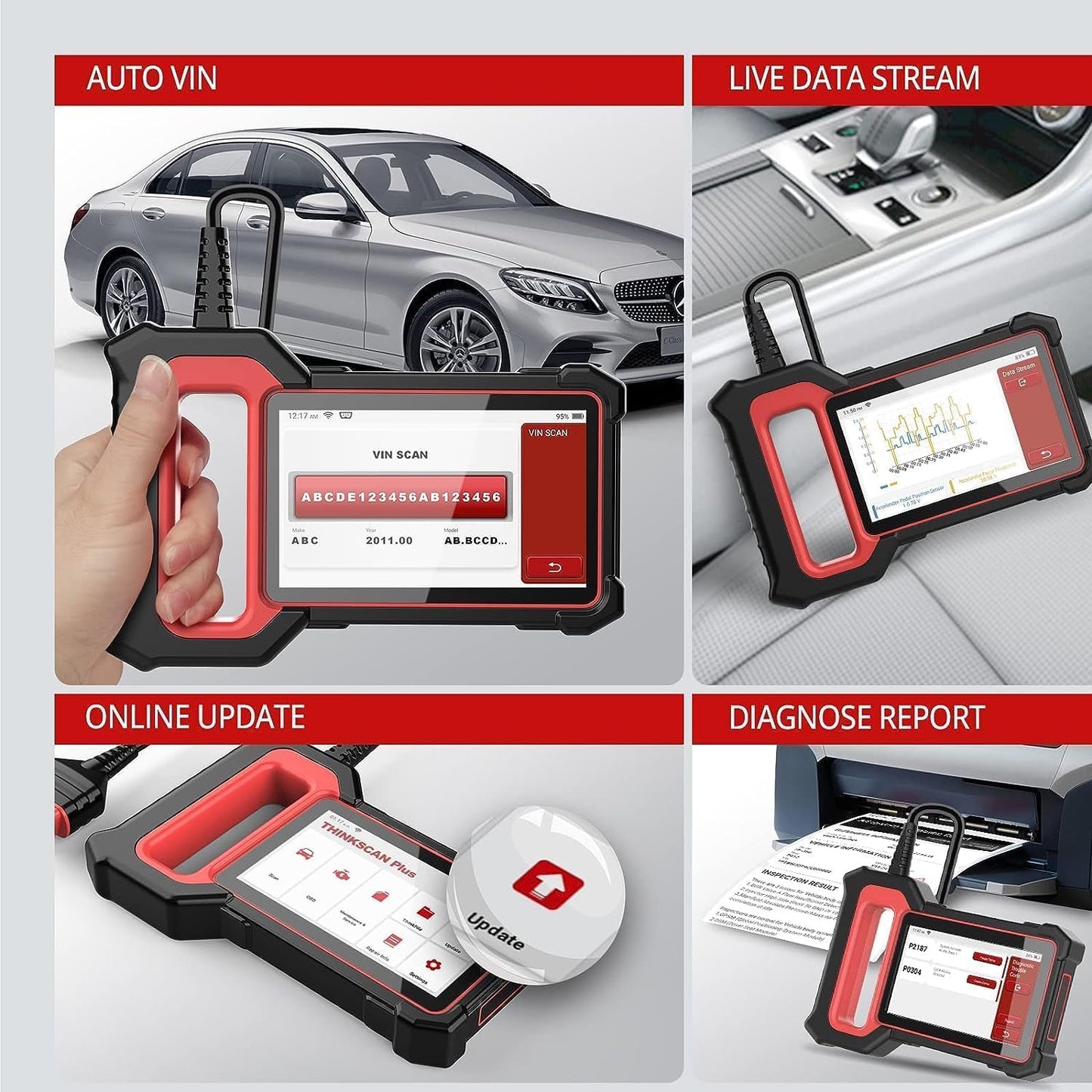 ThinkScan Plus S5 OBD2 Scanner – 4 Systems + WiFi Update