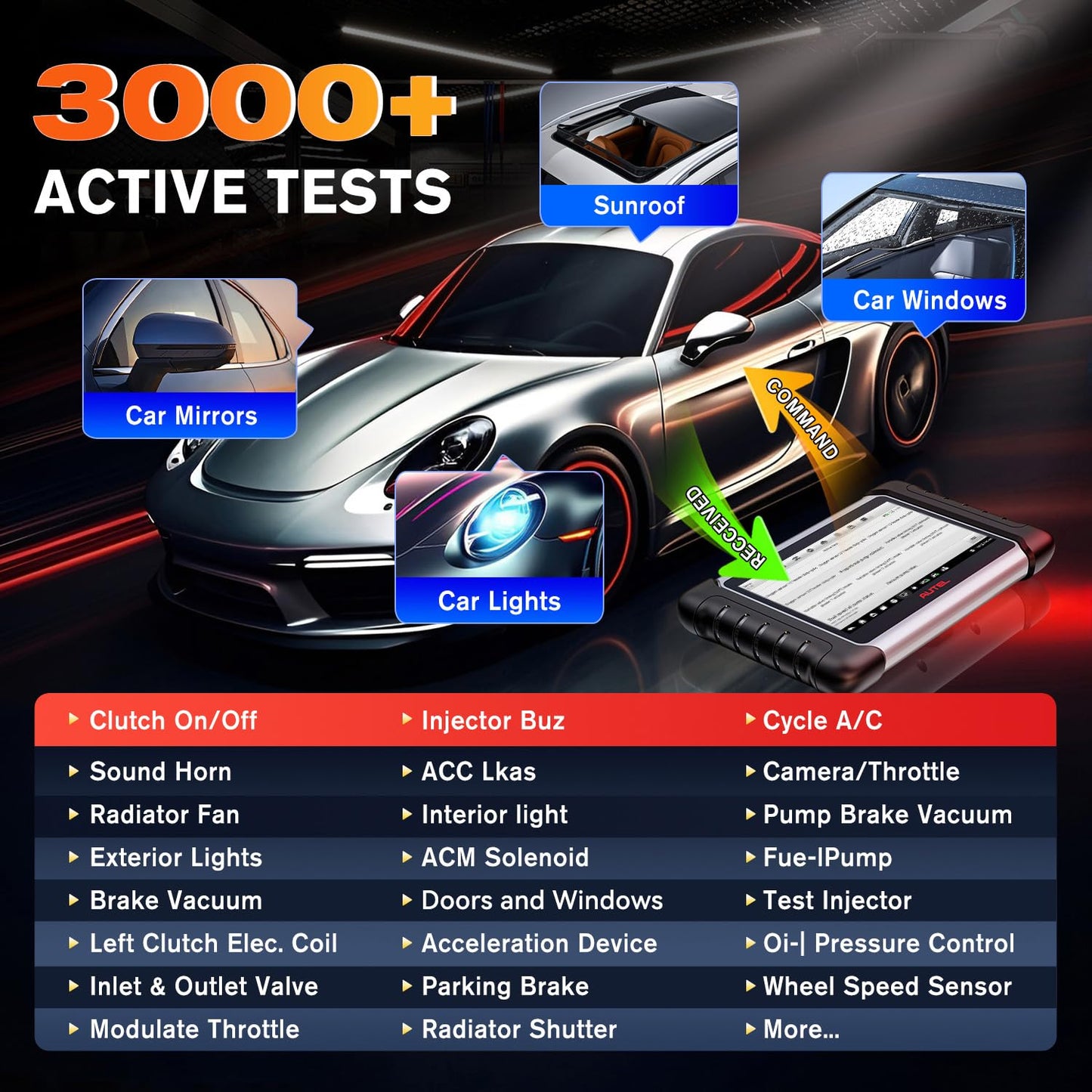 Autel MaxiCOM MK808BT PRO Bluetooth Scan Tool – 3000+ Tests & 28+ Services
