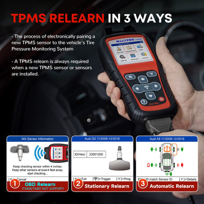 Autel MaxiTPMS TS508WF TPMS Tool with 8 Sensors & 4 Valves – WiFi Version