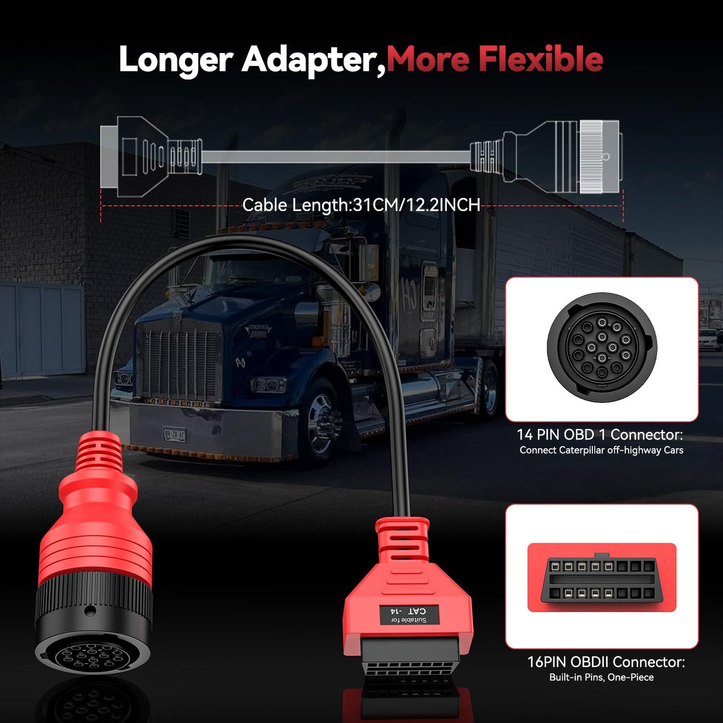 Autel CAT 14-Pin Adapter for Caterpillar Engines (2025)