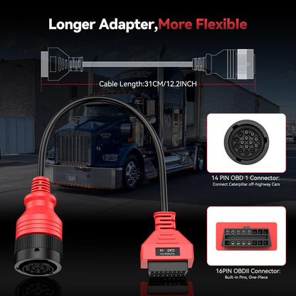Autel CAT 14-Pin Adapter for Caterpillar Engines (2025)