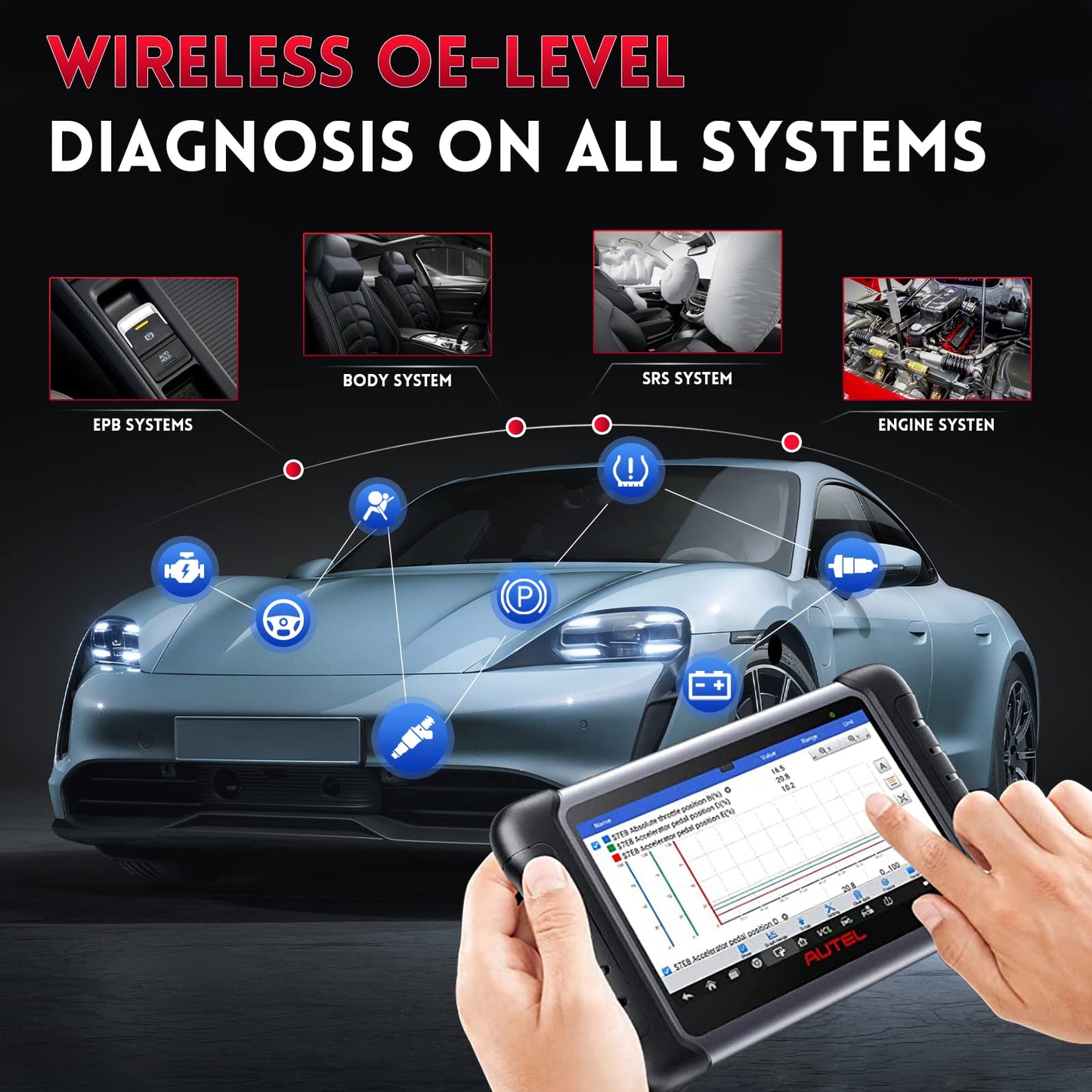 Autel MaxiCOM MK808Z-BT + AL549 OBD2 Scanner | Bidirectional & 28+ Services
