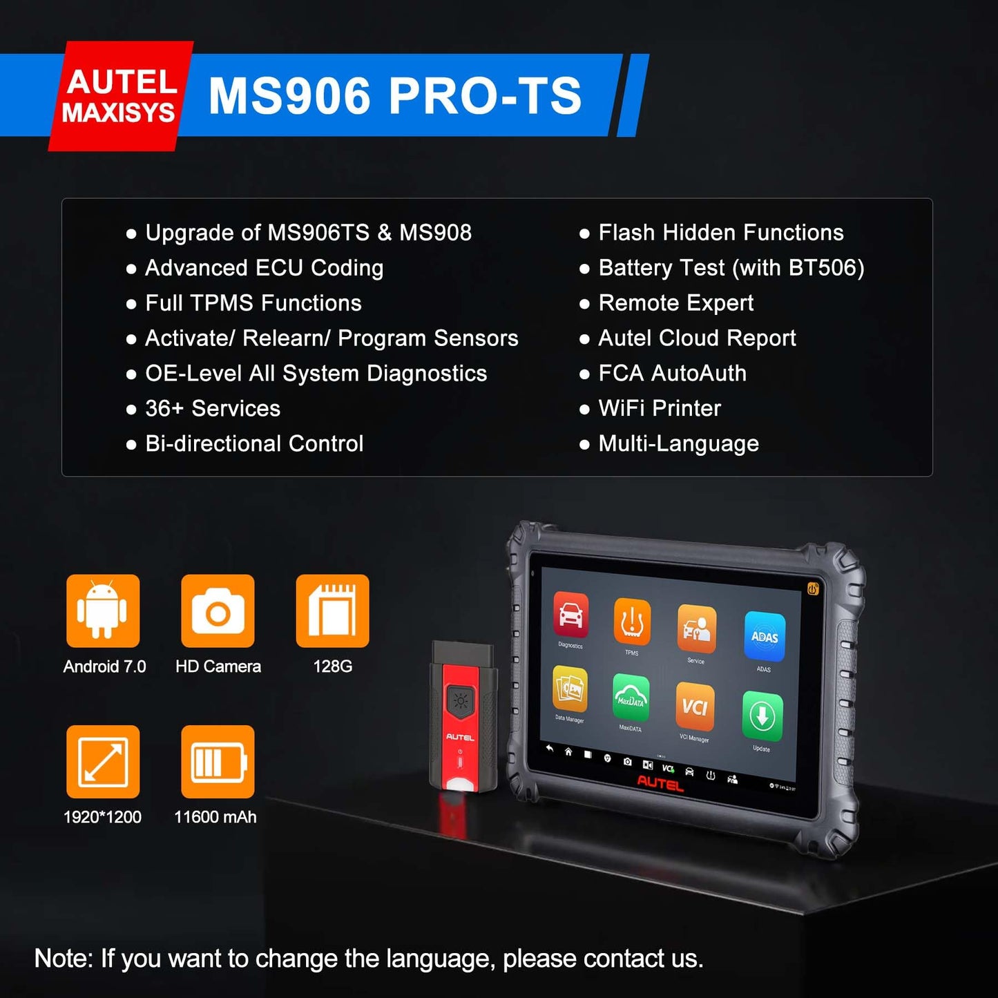 Autel MS906 Pro-TS Scanner – Full TPMS & ECU Coding Tool