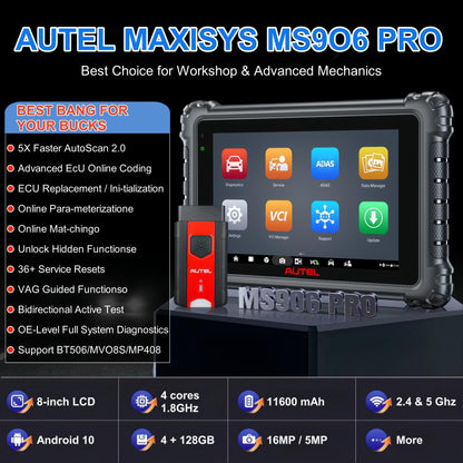 Autel MaxiSys MS906 Pro 2025 ECU Coding OBD2 Scanner with 36+ Services