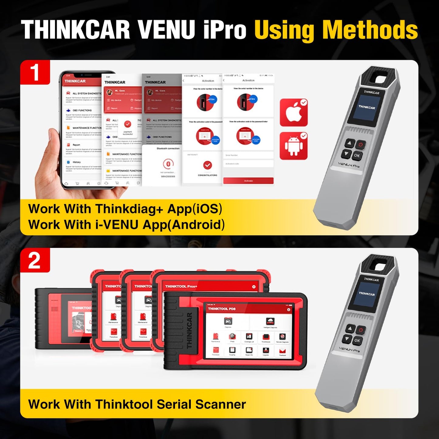 ThinkCar VENU iPro TPMS Tool – Relearn & Program Sensors