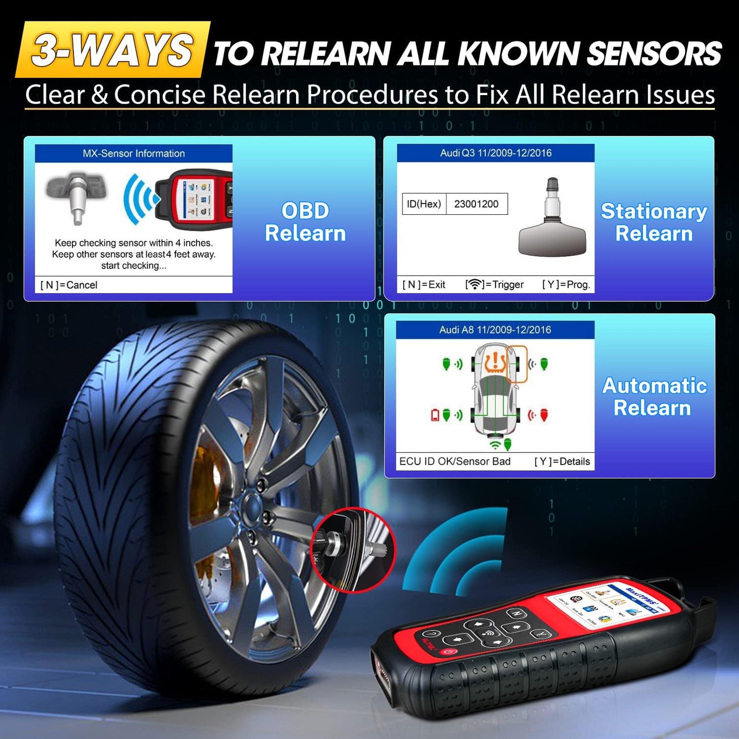 Autel MaxiTPMS TS508WF KIT WiFi TPMS Tool + 4PCS MX-Sensors