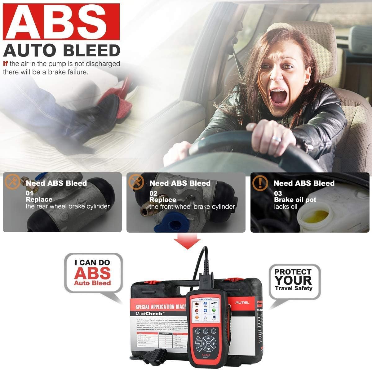 Autel MaxiCheck PRO ABS Auto Bleed & OBD2 Diagnostic Scanner