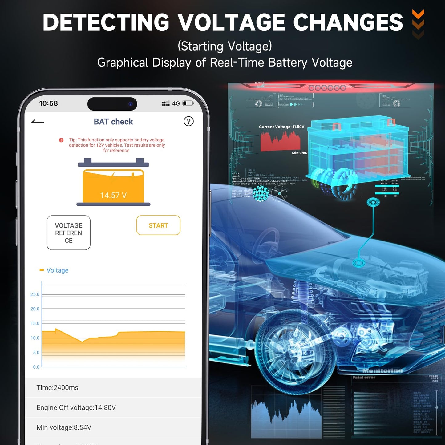 ANCEL BD200 Bluetooth OBD2 Scanner – Check Engine & Battery Tool