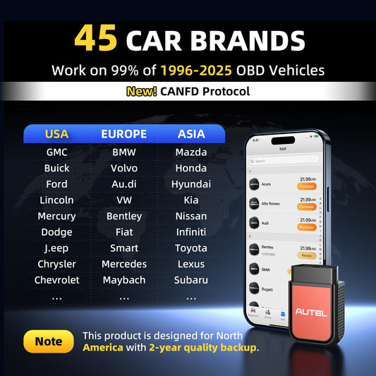 Autel AP2500E Bluetooth OBD2 Scanner – All-System Diagnostic Tool