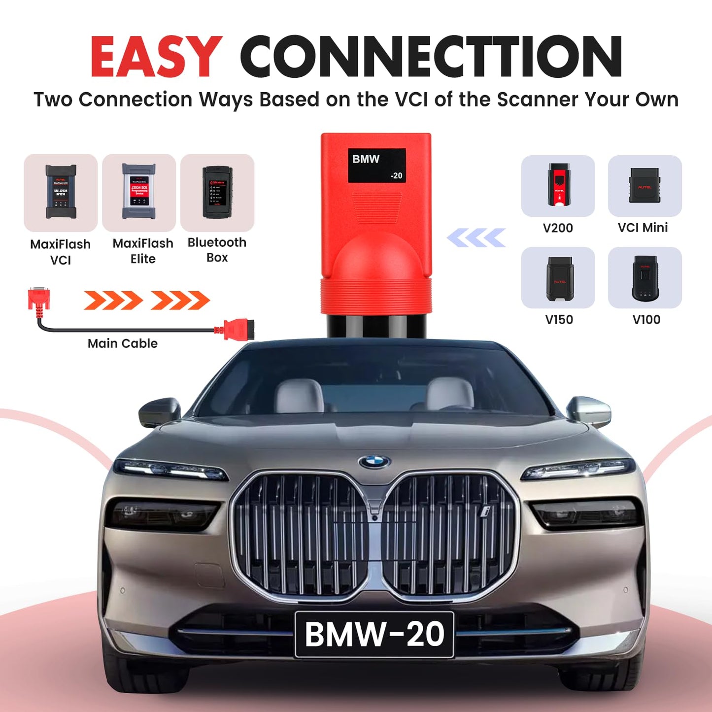 Autel BMW 20 Pin to OBD2 Adapter – For Autel Scanners