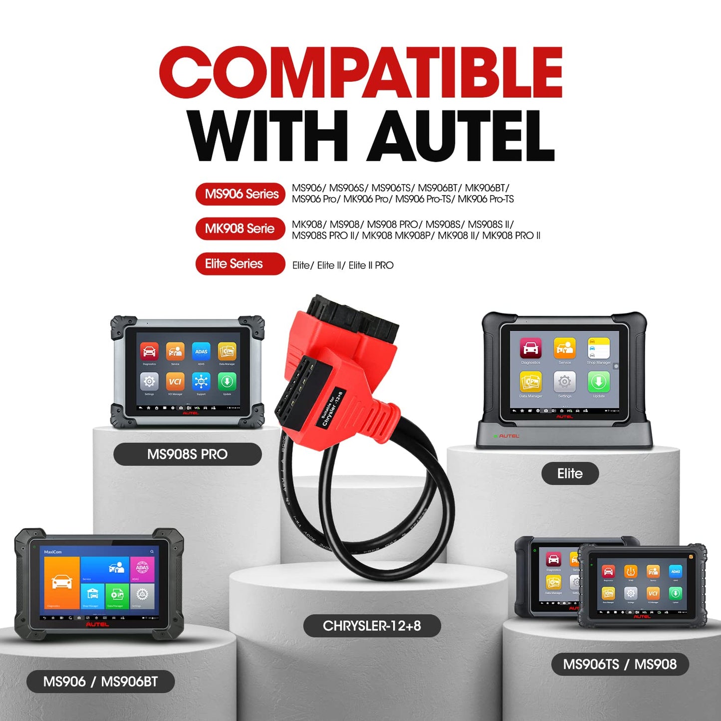 Autel 12+8 OBD2 Adapter for Chrysler | Bypass FCA Gateway Cable