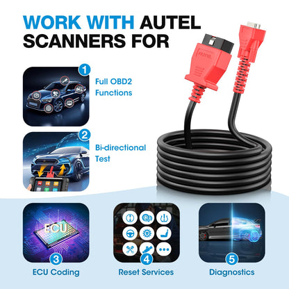 Autel OBD2 Main Cable 5.6FT – For MK808, MX808, DS808, IM508