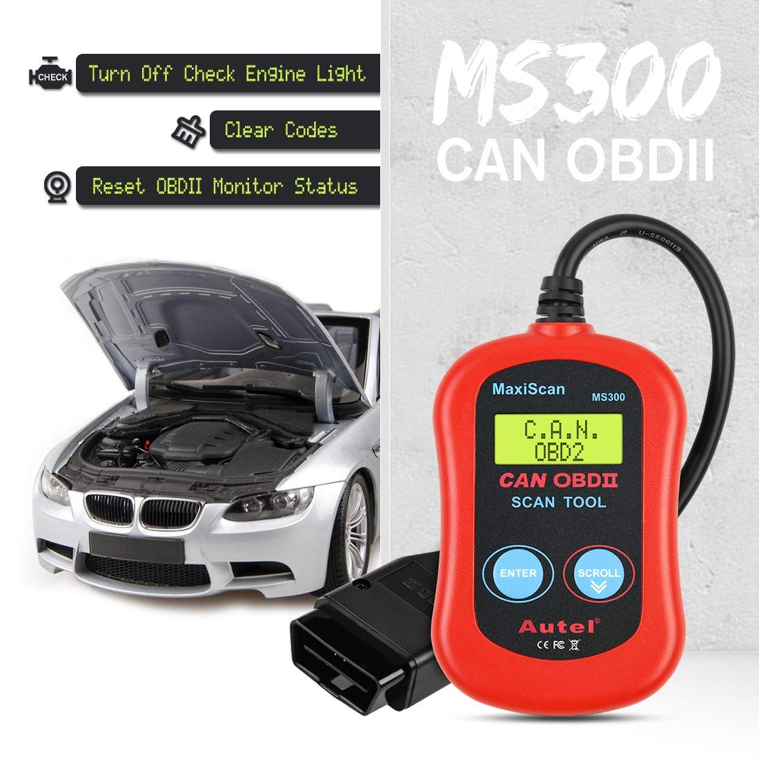 Autel MS300 OBD2 Code Reader – Check Engine Light Tool