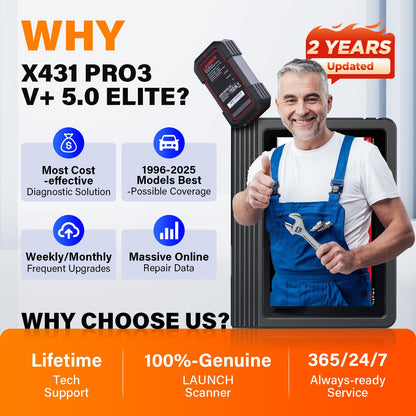 LAUNCH X431 PRO3 V+ 5.0 Elite 2025 Bidirectional Truck & Car Scanner