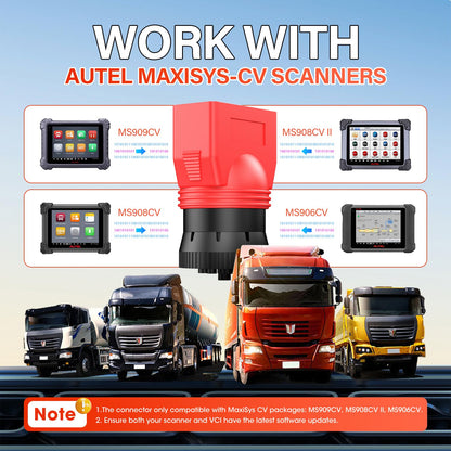 Autel 9Pin J1939 to 16Pin OBD2 Adapter for Heavy Duty Trucks